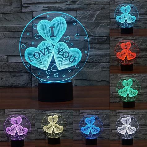 Heart I Love You 3D Illusion LED Lamp 3d Night Light 3d Illusions