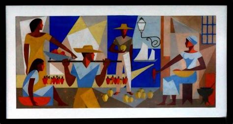 Lula Cardoso Ayres - Guache s/ Cartão 32x70cm feira - 13963 | Guache