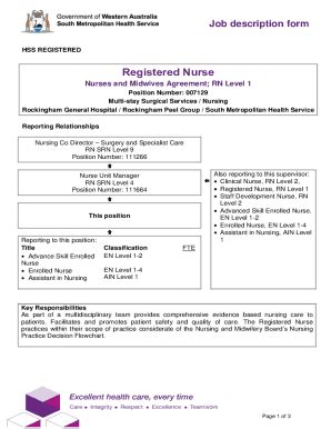 Fillable Online Smhs Jdf Template Registered Nurse Rn Template To