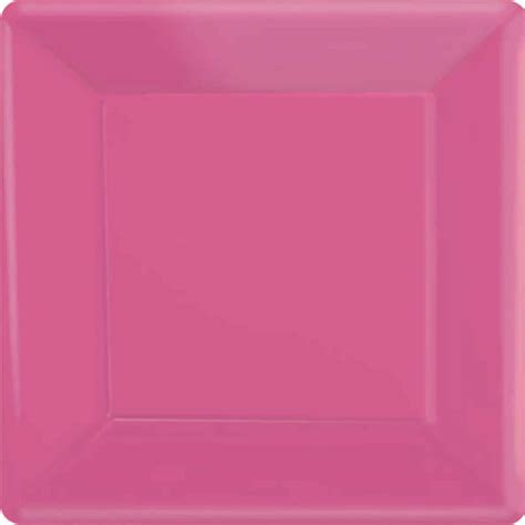 Paper Plates Cm Square Ct Bright Pink Amscan Asia Pacific