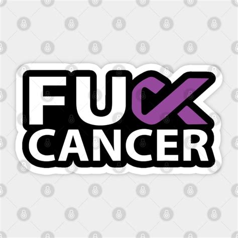 Fuck Pancreatic Cancer Purple Ribbon Fuck Pancreatic Cancer Sticker Teepublic