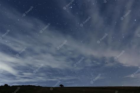 Premium Photo | Cloudy night sky with stars night background night sky