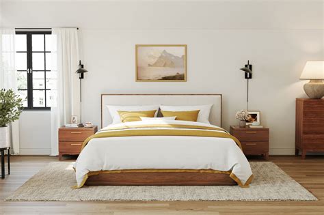 Valencia Gianna King Size Bed Frame, Natural Walnut Wood