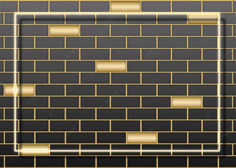 Golden Neon Black Brick Wall Background Gold Wedding Black