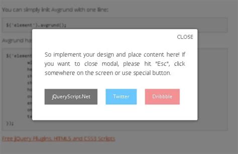 Responsive Accessible JQuery Modal Plugin Popup Overlay Free