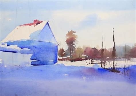 61 Best Watercolor Snow Scenes Images On Pinterest Water Colors