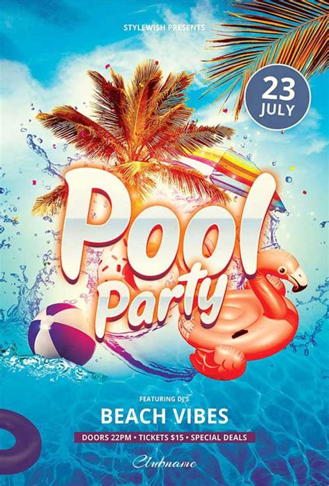 Summer Pool Party Event Flyer Template Download Flyer Ffflyer