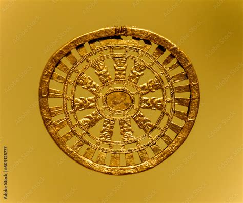 Bogota Colombia February 06 2023 Pre Columbian Gold Artifact On