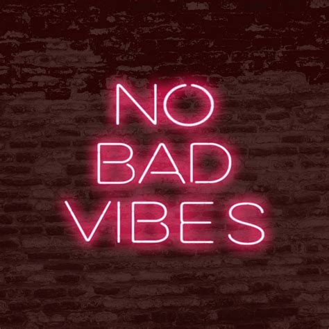 No Bad Vibes Neon Sign Led Light Up Sign Wall Decor Art Decoration