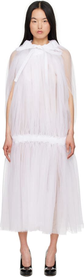 Noir Kei Ninomiya White Cape Midi Dress Shopstyle