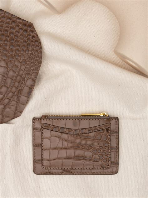 ARIA dark nude croco skórzane etui daag zero waste