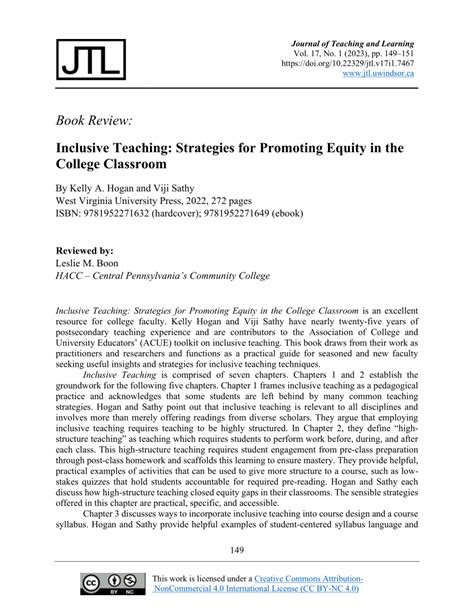 Pdf Inclusive Teaching Strategies For Promoting Equity In The