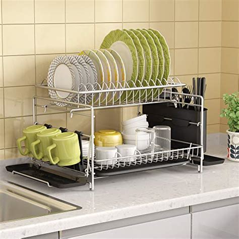 Buy Dish Drying Rack 1Easylife 2 Tier Large Kitchen Dish Rack With