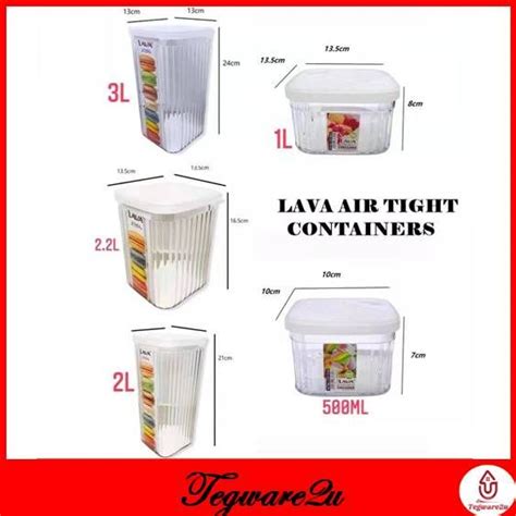 Lava Air Tight Multipurpose Food Container Container Stackable Airtight