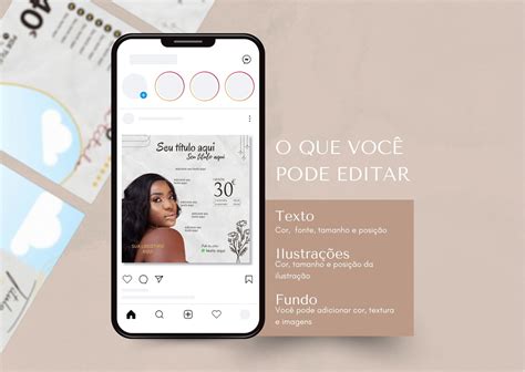 Templates Editáveis Canva Post Instagram Estética Elo7