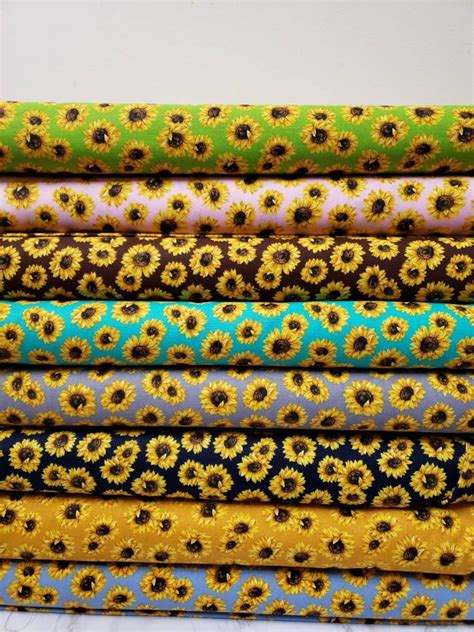 Sunflower Fabric Quilting Fabric 100% Cotton Fabric 1/2 - Etsy