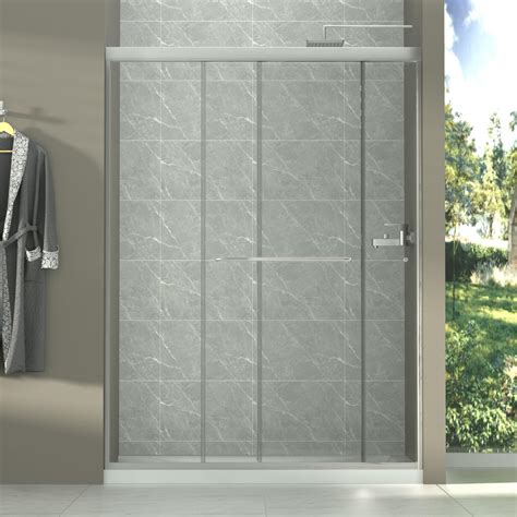 Grogro 56 60 W X 74 H Frameless Glass Sliding Shower Door Bathroom