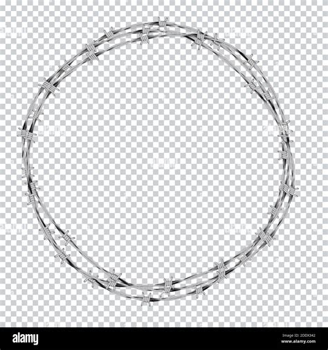 Naturalistic 3D View Metal Barbed Wire Vector Illustration Stock