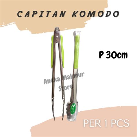 Capitan Gorengan Komodo 30cm Stainless Gagang Plastik Jepitan