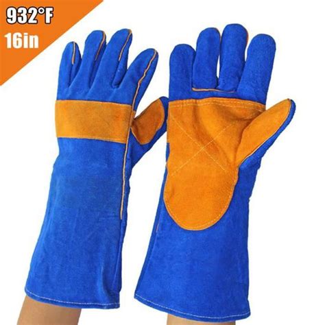 Gants De Soudage En Cuir Forge Gants Bleues Pratiques R Sistants La