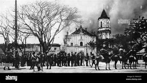 Burning of Malolos Cathedral Stock Photo - Alamy