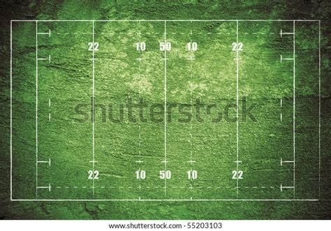 Grunge Rugby Field Chalk Drawn Lines Stock Illustration 55203103