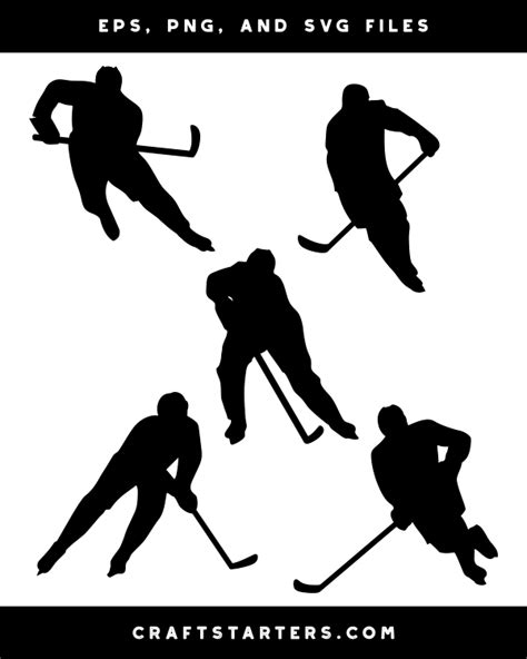 Skating Hockey Player Silhouette Clip Art