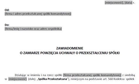 Przekształcenie spółki komandytowej w spółkę jawną