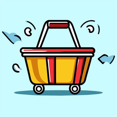 Premium Vector Shopping Basket Vector Illustration