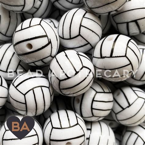 20mm Volleyball Bubblegum Beads Etsy