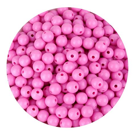Acrylic Round String Beads - Light Pink (925 Beads, 6mm) | Bulk Prices