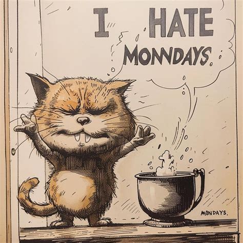 Early 1900s Newspaper Comic Strip Of Garfield Saying I Hate Mondays R Midjourney