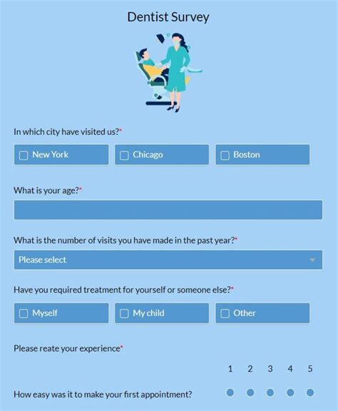 Free Online Dentist Survey Template 123FormBuilder