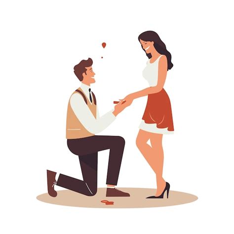 Premium Vector Man Proposing To A Woman Vector Illustration