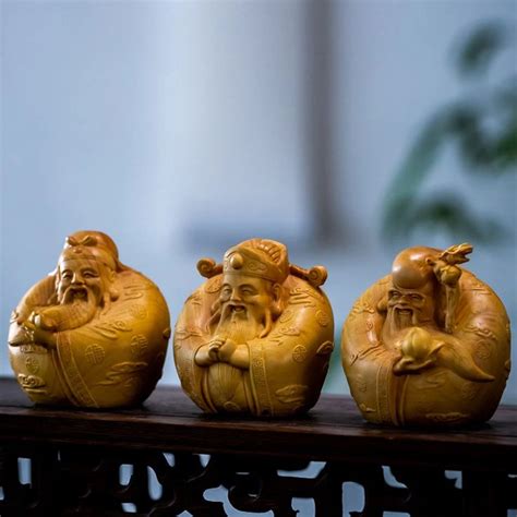 Three God Sculpture Figure Buddha Fu Lu Shou Three Stars Etsy