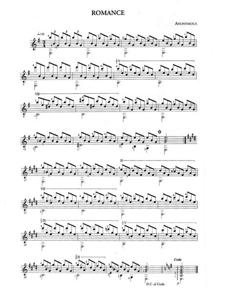 Spanish Romance, Romanza – Sheet Music Daily