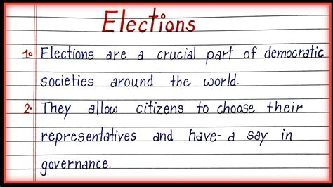 10 Lines On Elections In English Essay On Election YouTube