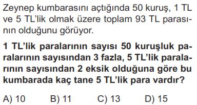 S N F Denklem Kurma Problemleri Test Mathocam