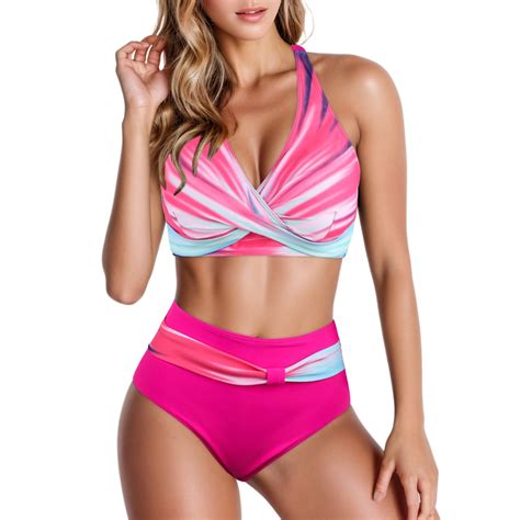 Pink Womens Bikinis Woman New Split Wrap Lace Up Hollow Out Bikini