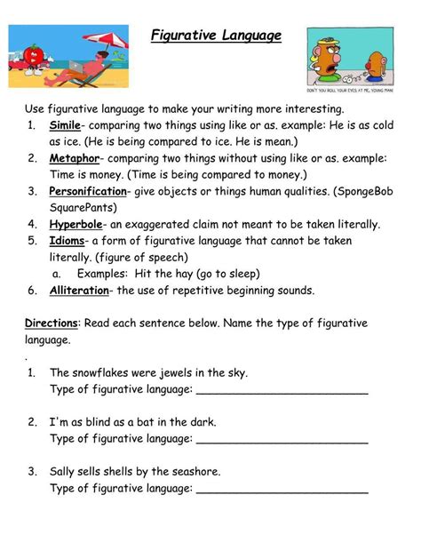 Figurative Language Interactive Activity Live Worksheets Worksheets