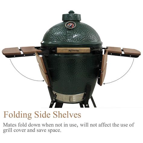 Kamaster Large Big Green Egg Side Shelves Hdpe Egg Mate Outdoor Storage