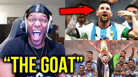 KSI REACTS To Lionel Messi Winning FIFA World Cup Final Vs France YouTube