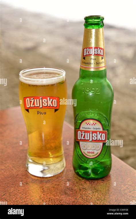 Bottle Of Croatian Ožujsko Lager Beer In Old Town Split Stock Photo