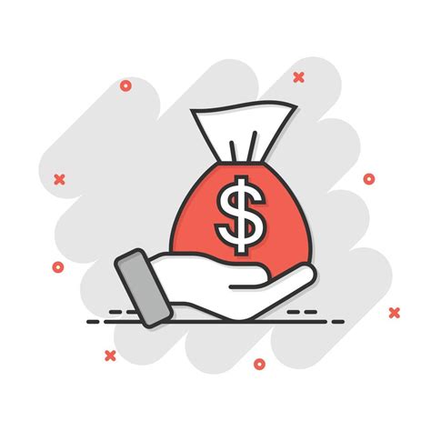 Remuneration Icon In Comic Style Money In Hand Cartoon Vector