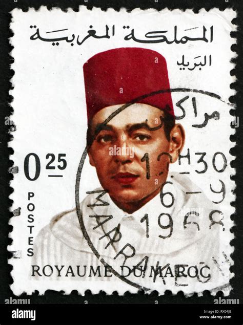 Morocco Circa A Stamp Printed In The Morocco Shows Hassan Ii