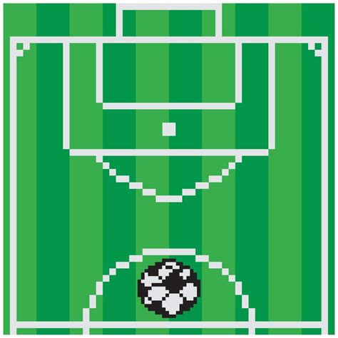 Pixel Art With Soccer Field Viewed From Above 12323347 Vector Art At