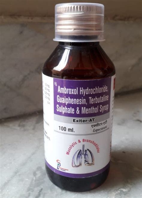 Ambroxol Hydrochloride Guaiphensin Terbutaline Sulphate Menthol Syrup