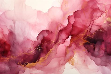 Premium Photo Abstract Watercolor Or Alcohol Ink Art Pink White