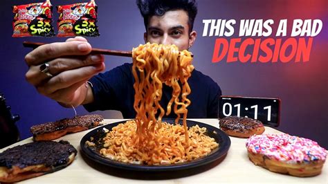 3x Spicy Korean Ramen Challenge Samyang 3x Spicy Buldak Rmen 13200 Scoville Akshanshu