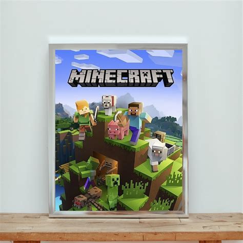 Minecraft Box Art Upscaled Minecraft Cover Art Game Art Gamer Gift